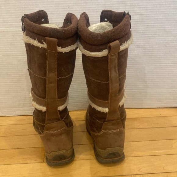 BANFF TRAIL Brown Suede like lace up side zipper water resistant - Picture 3 of 16